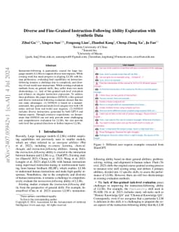Diverse and Fine-Grained Instruction-Following Ability Exploration with
  Synthetic Data