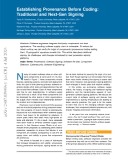 Establishing Provenance Before Coding: Traditional and Next-Gen Software Signing