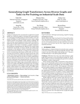 Generalizing Graph Transformers Across Diverse Graphs and Tasks via
  Pre-Training on Industrial-Scale Data