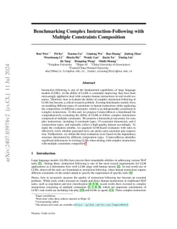 Benchmarking Complex Instruction-Following with Multiple Constraints
  Composition