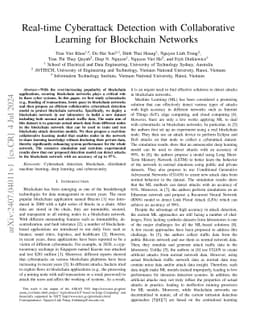 Real-time Cyberattack Detection with Collaborative Learning for
  Blockchain Networks