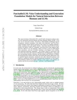 FunAudioLLM: Voice Understanding and Generation Foundation Models for
  Natural Interaction Between Humans and LLMs