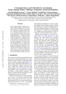 A Systematic Survey and Critical Review on Evaluating Large Language
  Models: Challenges, Limitations, and Recommendations