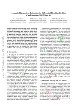 An applied Perspective: Estimating the Differential Identifiability Risk
  of an Exemplary SOEP Data Set