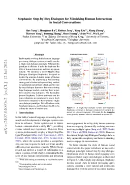 Stephanie: Step-by-Step Dialogues for Mimicking Human Interactions in
  Social Conversations
