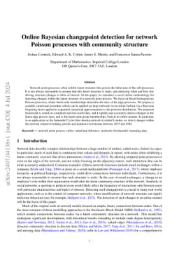 Online Bayesian changepoint detection for network Poisson processes with
  community structure