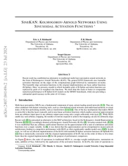 SineKAN: Kolmogorov-Arnold Networks Using Sinusoidal Activation Functions