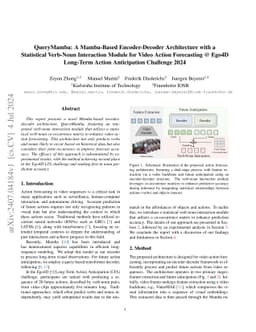 QueryMamba: A Mamba-Based Encoder-Decoder Architecture with a
  Statistical Verb-Noun Interaction Module for Video Action Forecasting @ Ego4D
  Long-Term Action Anticipation Challenge 2024