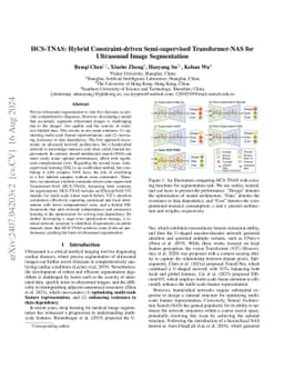 HCS-TNAS: Hybrid Constraint-driven Semi-supervised Transformer-NAS for
  Ultrasound Image Segmentation