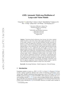 AMD: Automatic Multi-step Distillation of Large-scale Vision Models