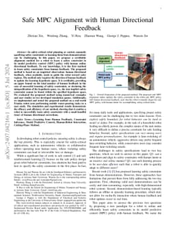 Safe MPC Alignment with Human Directional Feedback