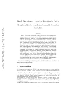 Batch Transformer: Look for Attention in Batch