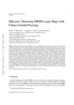 SQLaser: Detecting DBMS Logic Bugs with Clause-Guided Fuzzing