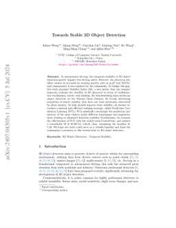Towards Stable 3D Object Detection