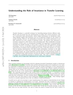 Understanding the Role of Invariance in Transfer Learning