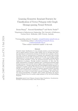 Learning Geometric Invariant Features for Classification of Vector
  Polygons with Graph Message-passing Neural Network