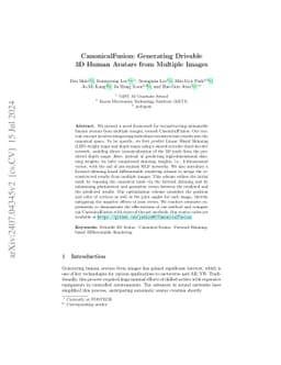 CanonicalFusion: Generating Drivable 3D Human Avatars from Multiple
  Images