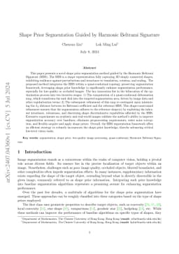 Shape Prior Segmentation Guided by Harmonic Beltrami Signature