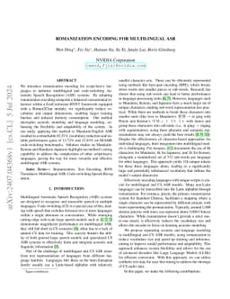Romanization Encoding For Multilingual ASR