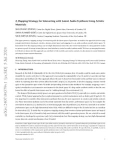 A Mapping Strategy for Interacting with Latent Audio Synthesis Using
  Artistic Materials