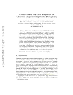 Graph-Guided Test-Time Adaptation for Glaucoma Diagnosis using Fundus
  Photography