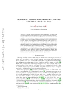 Trustworthy Classification through Rank-Based Conformal Prediction Sets