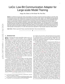 LoCo: Low-Bit Communication Adaptor for Large-scale Model Training