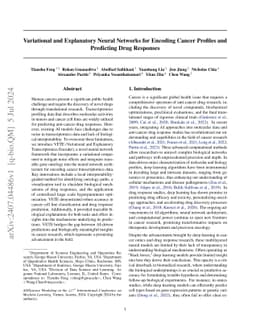 Variational and Explanatory Neural Networks for Encoding Cancer Profiles
  and Predicting Drug Responses