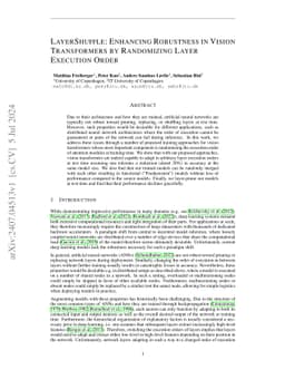 LayerShuffle: Enhancing Robustness in Vision Transformers by Randomizing
  Layer Execution Order