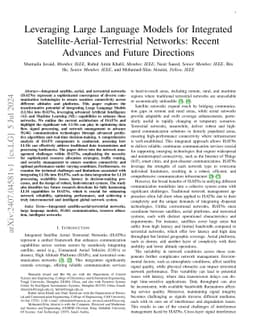 Leveraging Large Language Models for Integrated
  Satellite-Aerial-Terrestrial Networks: Recent Advances and Future Directions