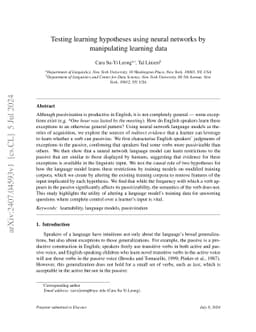 Testing learning hypotheses using neural networks by manipulating
  learning data