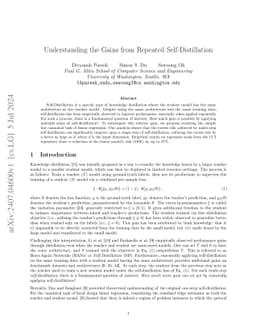 Understanding the Gains from Repeated Self-Distillation