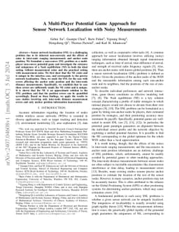 A Multi-Player Potential Game Approach for Sensor Network Localization
  with Noisy Measurements