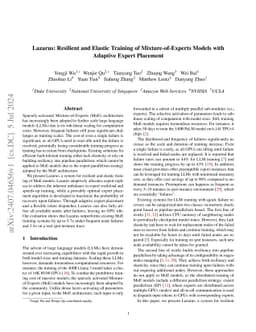 Lazarus: Resilient and Elastic Training of Mixture-of-Experts Models
  with Adaptive Expert Placement