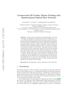 Unsupervised 4D Cardiac Motion Tracking with Spatiotemporal Optical Flow
  Networks