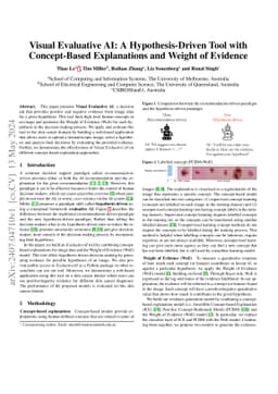 Visual Evaluative AI: A Hypothesis-Driven Tool with Concept-Based Explanations and Weight of Evidence