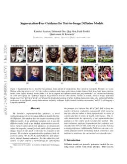Segmentation-Free Guidance for Text-to-Image Diffusion Models