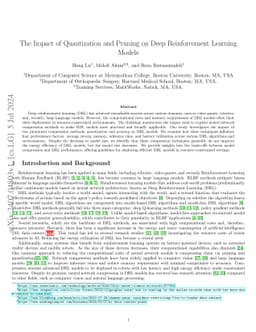 The Impact of Quantization and Pruning on Deep Reinforcement Learning
  Models