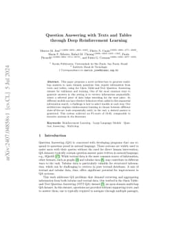 Question Answering with Texts and Tables through Deep Reinforcement Learning