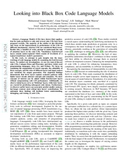 Looking into Black Box Code Language Models
