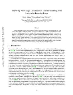 Improving Knowledge Distillation in Transfer Learning with Layer-wise
  Learning Rates