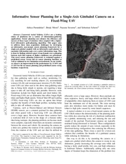 Informative Sensor Planning for a Single-Axis Gimbaled Camera on a
  Fixed-Wing UAV