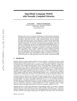 Algorithmic Language Models with Neurally Compiled Libraries