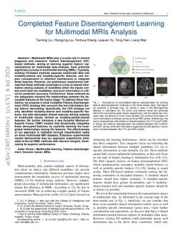 Completed Feature Disentanglement Learning for Multimodal MRIs Analysis