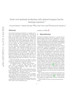 Aortic root landmark localization with optimal transport loss for
  heatmap regression