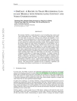 OmChat: A Recipe to Train Multimodal Language Models with Strong Long
  Context and Video Understanding