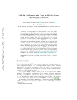 JDT3D: Addressing the Gaps in LiDAR-Based Tracking-by-Attention