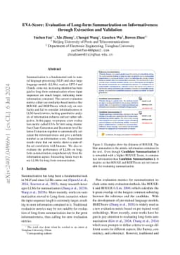 EVA-Score: Evaluation of Long-form Summarization on Informativeness
  through Extraction and Validation
