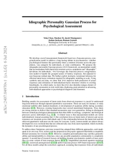 Idiographic Personality Gaussian Process for Psychological Assessment