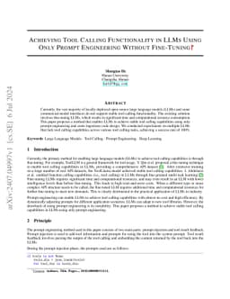 Achieving Tool Calling Functionality in LLMs Using Only Prompt
  Engineering Without Fine-Tuning